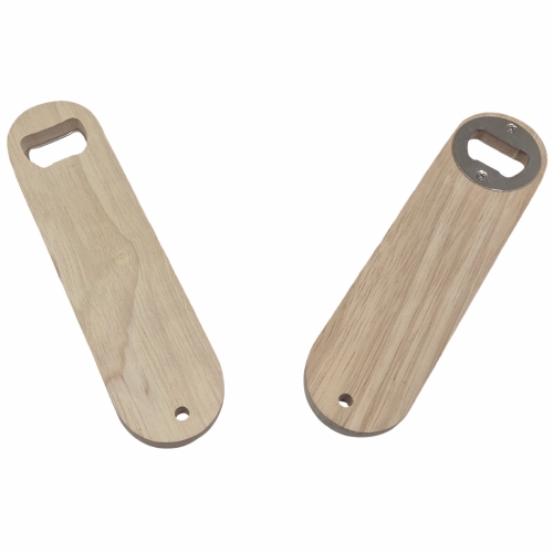 Flessen opener recht rubberhout plat (3066R)