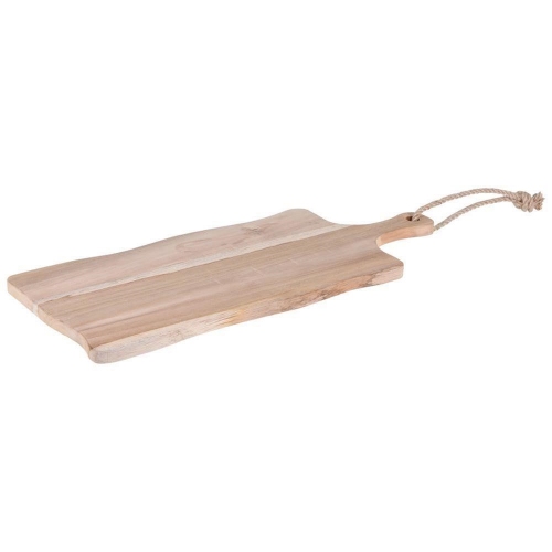 Serveerplank teak met handvat en touw; L 49,3 CM