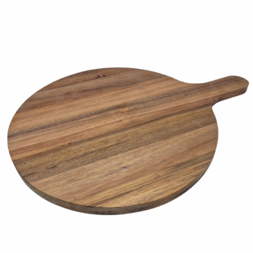 Snijplank acacia rond houten handvat; L 40,3 CM