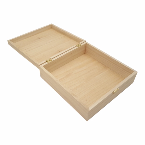 Kist vierkant leeg klepdeksel paulownia (3078)