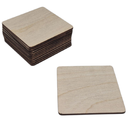 Onderzetter vierkant triplex; Dikte 0,4 CM