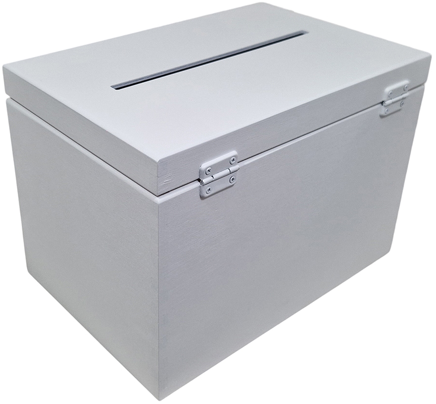 Enveloppenkist wit met slotje; laag model - C-KEUS