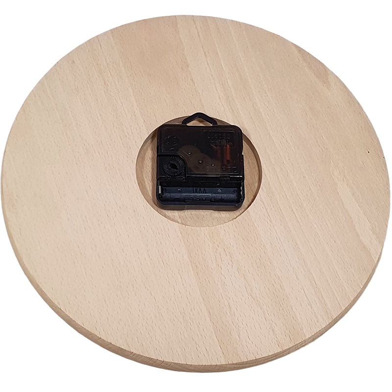 Klok rond beuken moderne wijzers; ongemonteerd (3002)