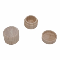 Kistje voor ringen / oorbellen rubberhout; Rond (2996)